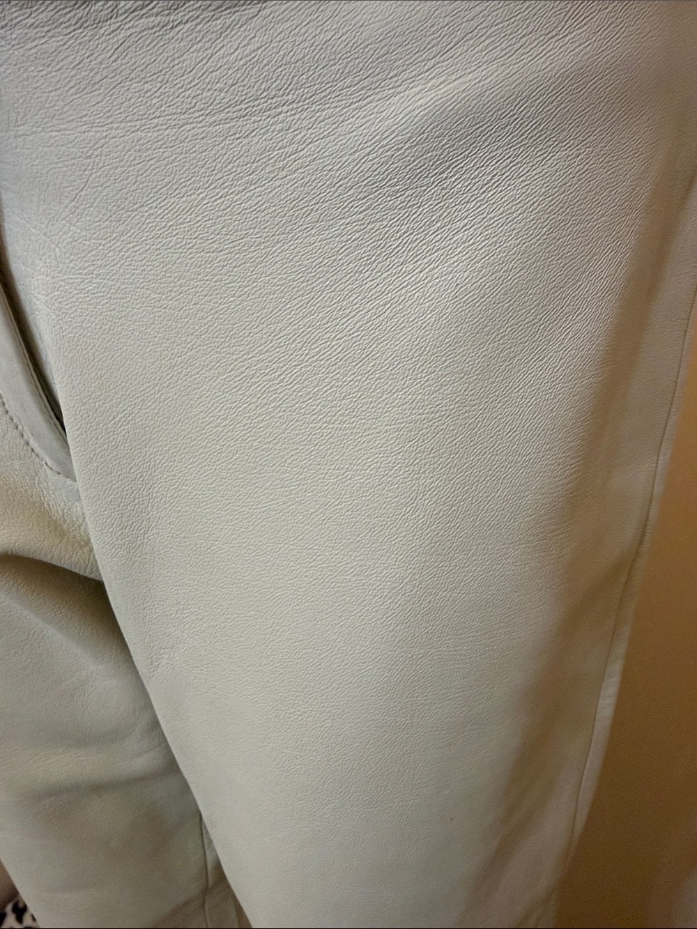 Boston Proper Off White Genuine Leather Pants Size 10 Like New - Picture 4 of 9